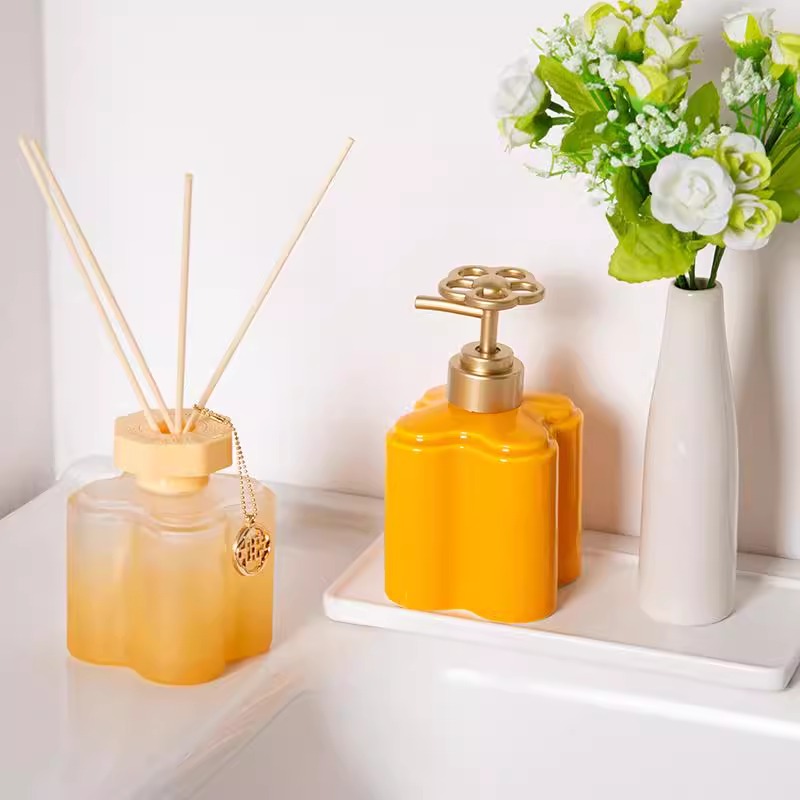 Modern Orange Floral Ceramic L - Gravel Vacuum Cleaner ulasan dan harga