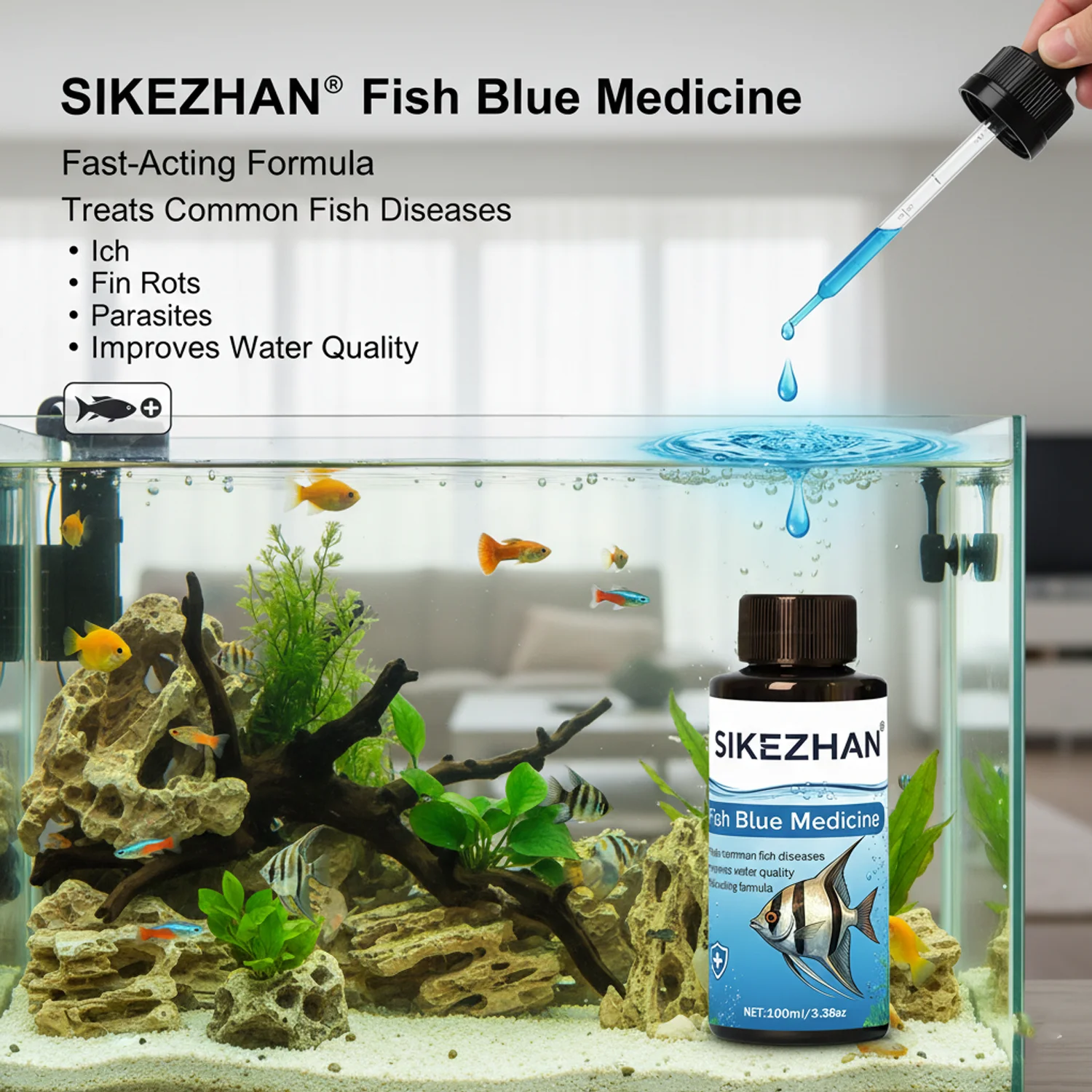 500ml Methylene Blue Solution  - Gravel Vacuum Cleaner ulasan dan harga