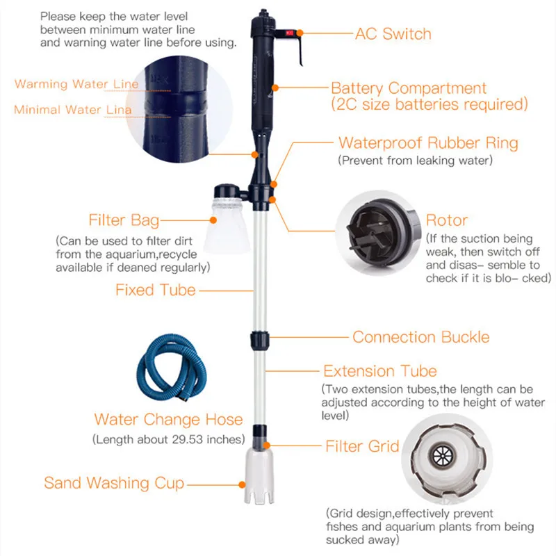 Electric Water Changer Vacuum  - Gravel Vacuum Cleaner ulasan dan harga